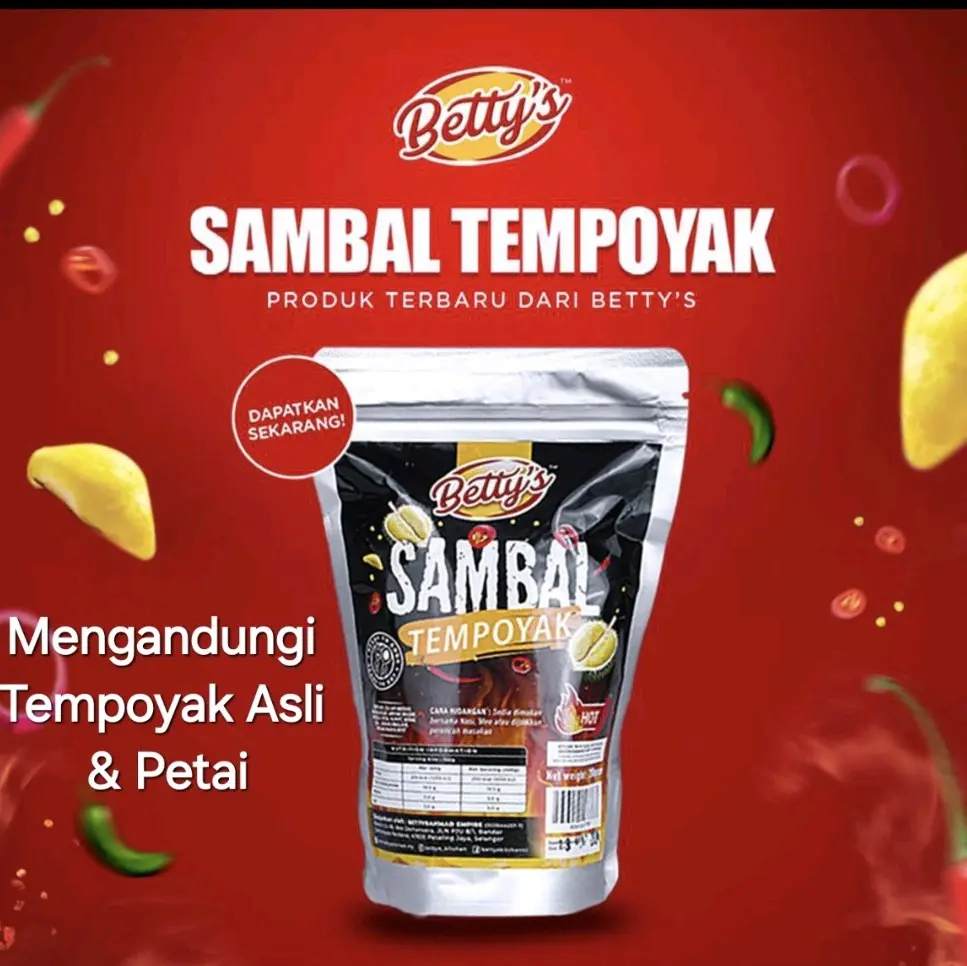 Betty's Sambal Tempoyak. Contain ikan bilis,petai and tempoyak.No pungent taste or smell.