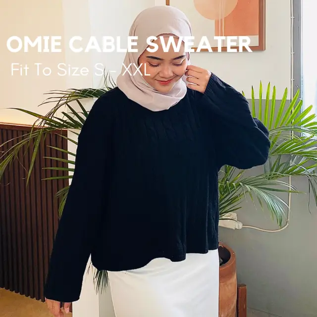 Damawa Cable Sweater Oversize Wanita Fit BB 100 KG Atasan Knitwear Cro Crewneck 4