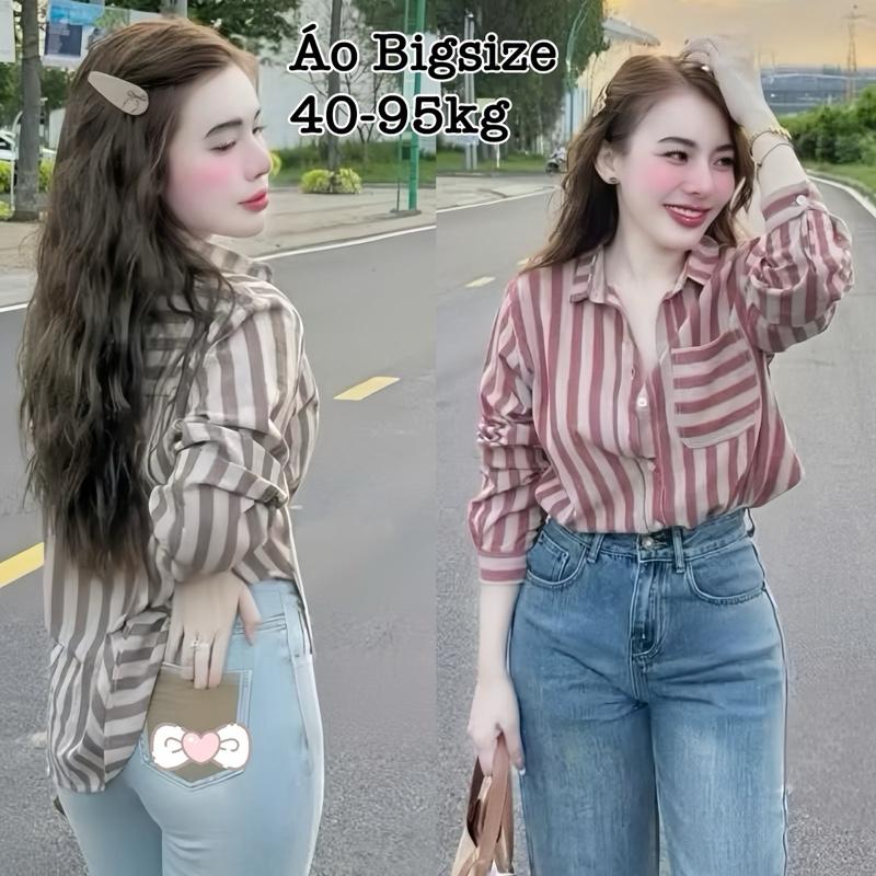  Áo Sơ Mi Bigsize 40-95kg Sọc Nữ Basic Tay Dài Form Rộng Vải Linen Xước Thô Mềm Xinh Đẹp Cao Cấp Dễ Thương Hot trend 2025 Top Áo Sơ Mi Che Khuyết Điểm chất vải mát dễ chịu hack dáng đi chơi đi làm đều thanh lịch Women sơ minu - 2505 