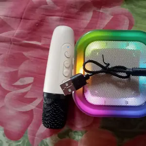 【NURUL119] K12 Speaker Bluetooth Karaoke With 2Mic 3D Stereo Mini Bluetooth Speaker Set Full bass Karaoke