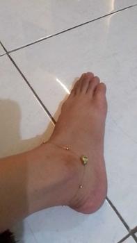 Product Review of Gelang kaki hati Gk-1118 titanium anti karat warna gold from d**h 0