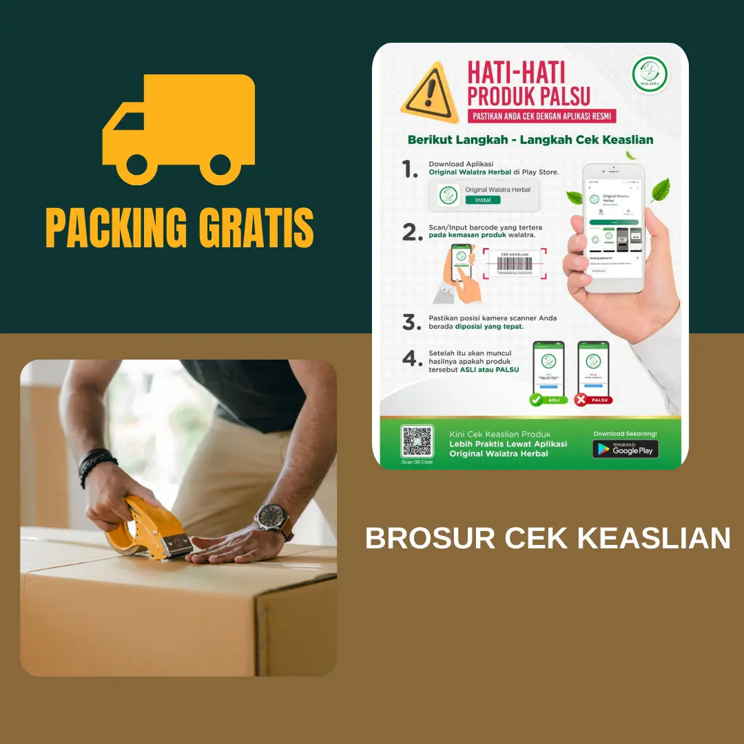 packing kardus dan brosur cek keaslian produk untuk produk radimax hanya kertas produk dan packing