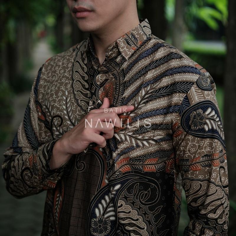 Baju BATIK NAWILIS Kemeja Panjang Pria Slimfit Lapis Furing Premium Motif SATRYO PININGIT 7