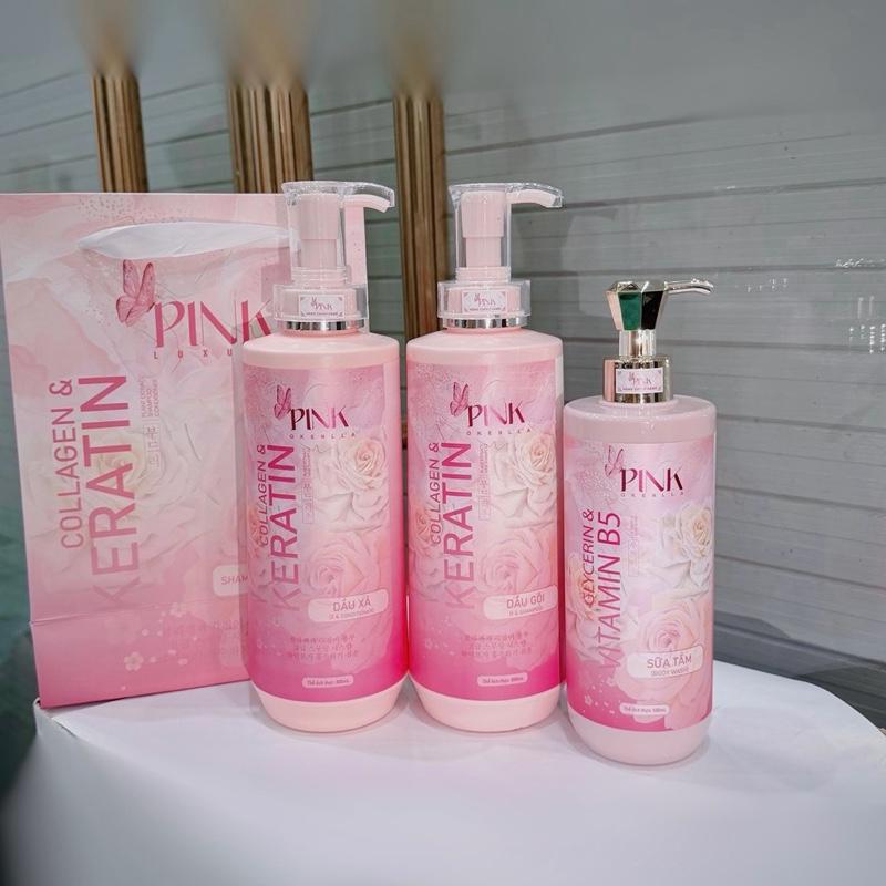  cômbô 3món Sữa tắm pink Và dầu gội xả Pink Luxury 