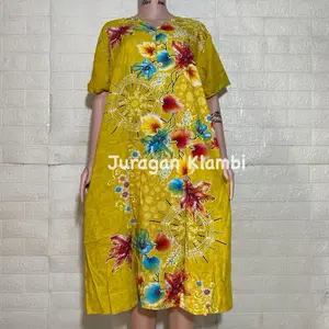 Daster Kerah Gelombang Kencana Ungu Label Biru LD 120 Busui Kancing Bumil Wanita Tidur Pendek - Nyaman, Menyusui