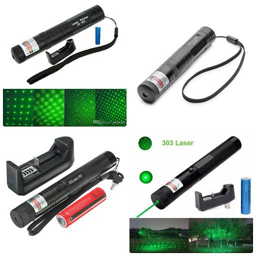  Đèn laser - bút laze lazer 303 tia xanh đỏ cực sáng công suất lớn chiếu xa 3km tặng kèm p..i..n và sạc 