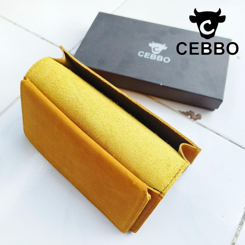 Dompet Panjang Pria Kulit Sapi Asli Crazy Horse Leathe Merk CEBBO Dompet Panjang Bisa Muat Hp Kartu Uang 8