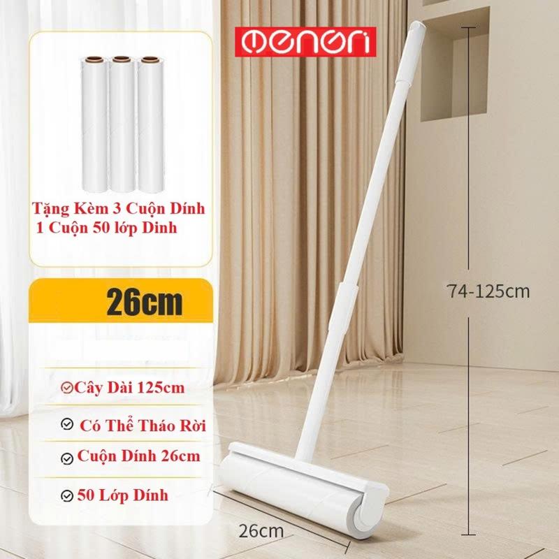 Cây Lăn Bụi OENON Lõi Lăn 26cm Cán Dài 125cm Kèm 3 Lõi Dính - Lăn Bụi Ga Giường