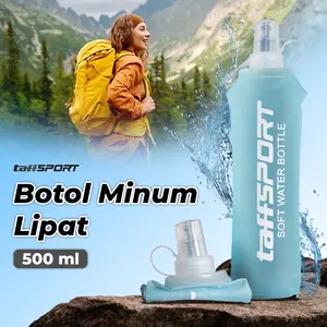 TaffSPORT Botol Minum Lipat Soft Flask Running Water Bottle 500ml TF-50 TPU Tebal Anti Bocor untuk Aktivitas Outdoor dan Olahraga