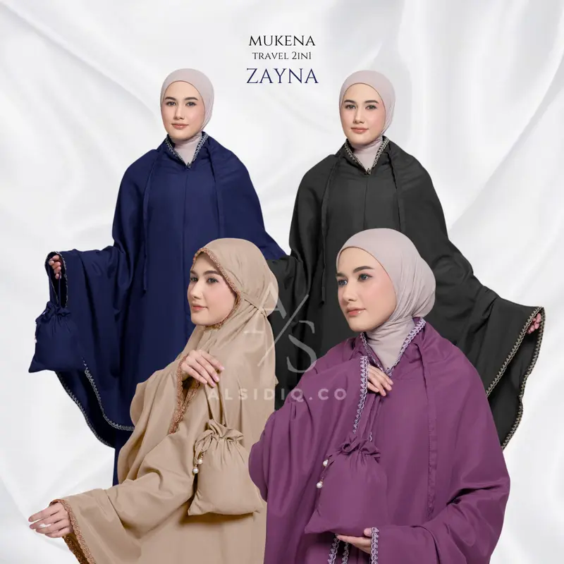 Mukena Dewasa Travelling 2in1 Zayna Resleting Pouch Mini 0