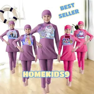 Baju Renang Anak Perempuan Hijab 1-12 Tahun