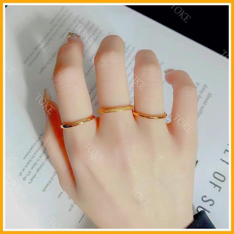 3 Set Nhẫn nữ titan không gỉ đơn giản nhẫn xinh trang sức titan Hàn Quốc