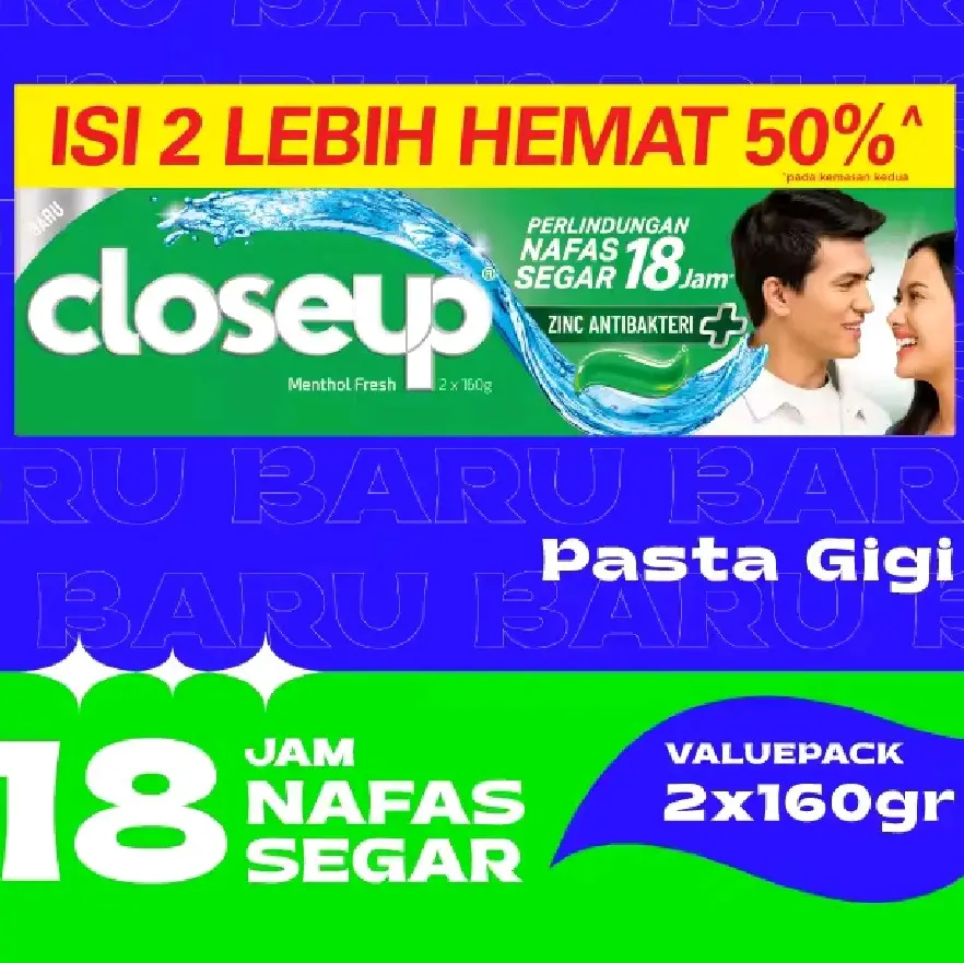 Closeup Ever Fresh Toothpaste Anti Bacterial 2x160 g