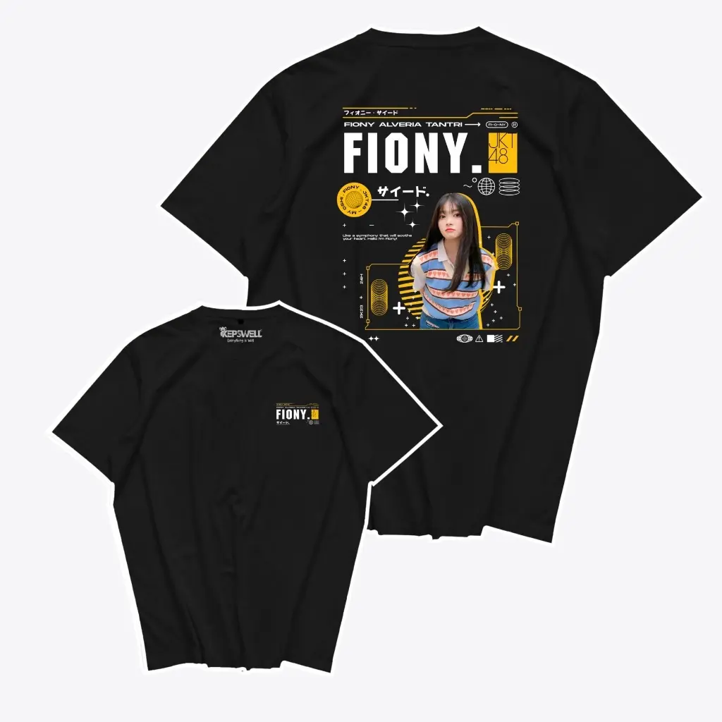 Kaos My Oshi Fiony JKT48 - Baju Streetwear - T-Shirt Viral Combed 30s Pria Unisex