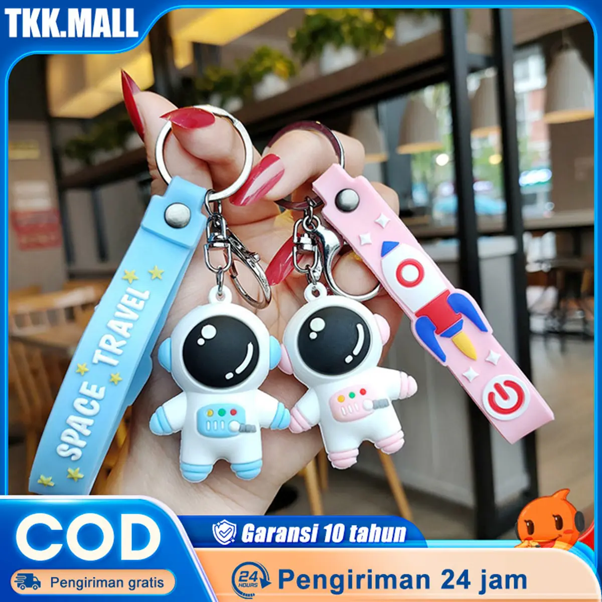 【Hadiah】Gantungan Kunci Astronot Boneka Kartun Liontin Tas Bahan Plastik Lembut Kreatif Hadiah Terbaik