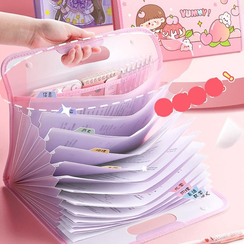 Product Introduction of แฟ้มใส่เอกสาร ขนาด A4 14 กระเป๋า ดีไซน์สร้างสรรค์ ความจุมาก กันน้ำ เหมาะสำหรับเก็บกระดาษทดสอบ ทำจากวัสดุ PP พอร์ตลิเธียมแนวนอน 19