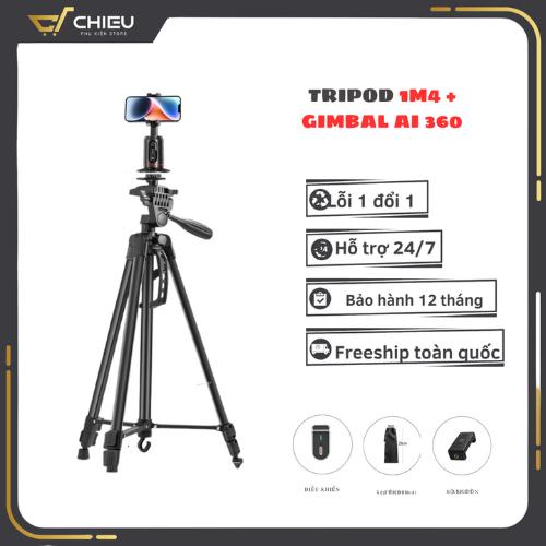    COMBO TRIPOD + GIMBAL Q02   Chân Quay Điện Thoại Kiêm Chân Máy Ảnh 3 Chân Đa Năng Điều Chỉnh Cao Thấp Thiết Kế Chắc Chắn Cao 140cm Phụ Kiện Selfie 