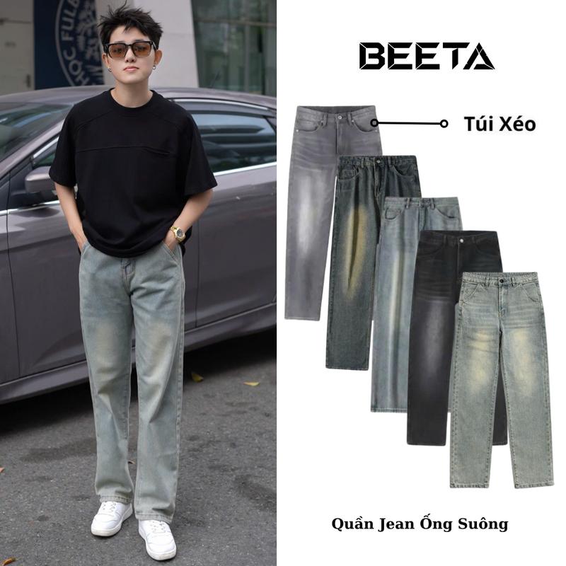 [ Deal Mở Bán ] Quần Jean Túi Chéo Ống Suông Rộng Nam Nữ Chất Vải Jean Denim Mềm Mịn Quần Jean Unisex Dễ Phối Đồ Kiểu Dáng Hàn Quốc Size 26-36