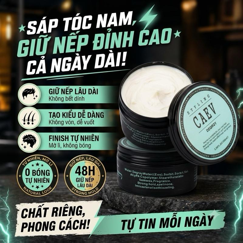 Sáp vuốt tóc tạo kiểu cho nam CAEV 100g hương thơm nam tính giữ nếp lâu