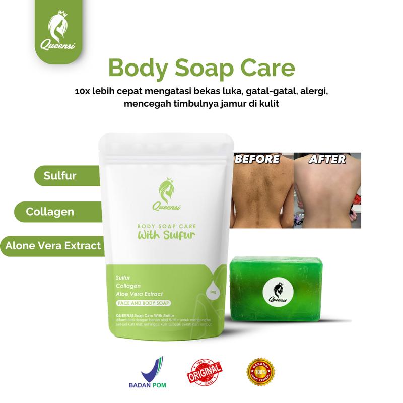Queensi Soap Sulfur original dan BPOM - mencegah Gatal, Dermatitis 1