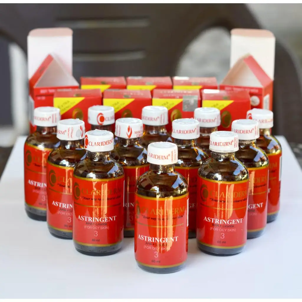 ( 12pcs ) Clariderm Astringent Alkohol No 3 ORIGINAL / Toner Pembersih Wajah For Oily Skin - 60ml