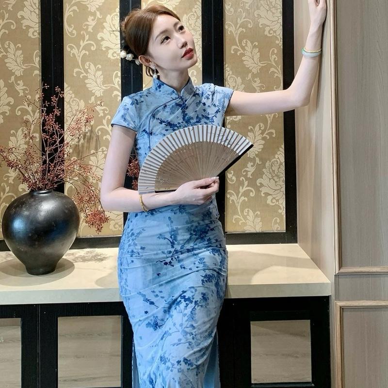 SET VÁY BODY D169 SƯỜN XÁM LƯỚI HOA / Đầm hai món body sườn xám kèm váy 2s lót rời ( SIMIHOUSE )