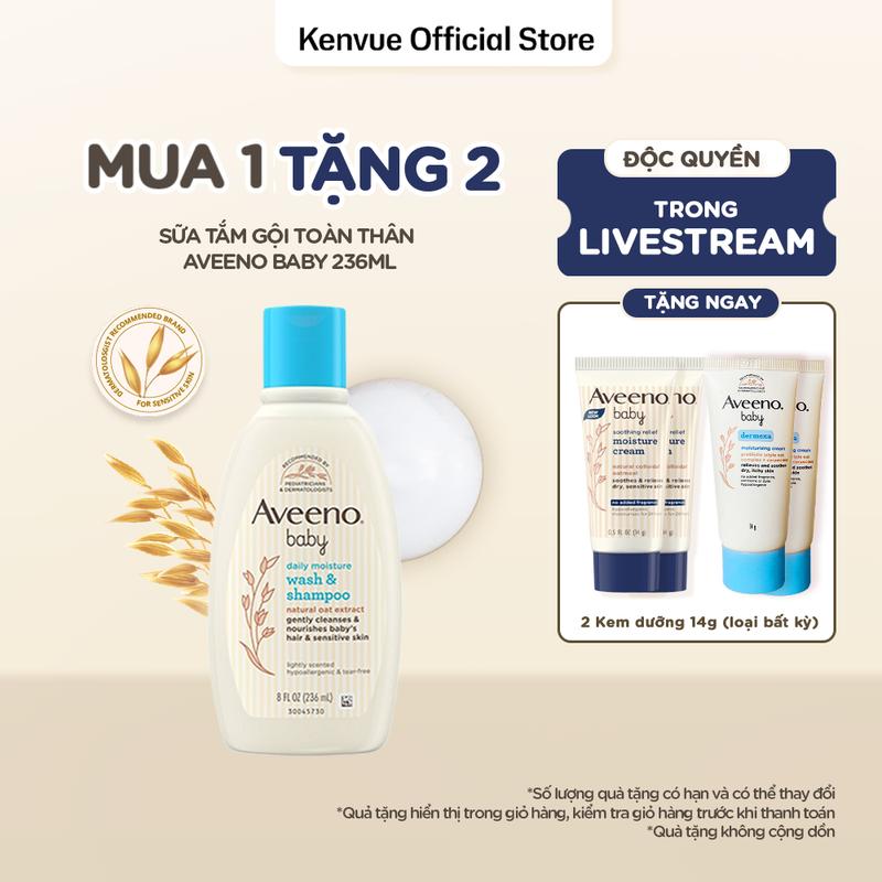 Sữa tắm gội toàn thân Aveeno Baby 236ml | Cho Bé