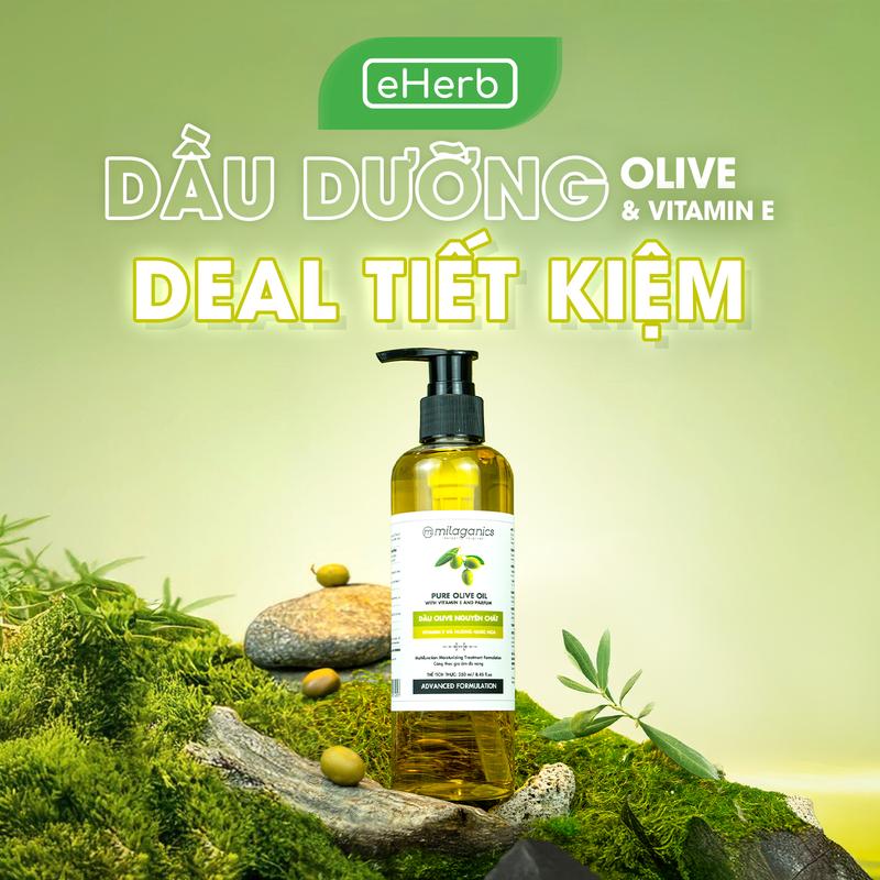 Dầu Olive Nguyên Chất Extra Virgin Dưỡng Ẩm Body MILAGANICS - Dầu Oliu Ép Nguội Làm Đẹp Dưỡng Da Dưỡng Tóc Dưỡng Môi Massage Cơ Thể - Dầu Body Oil Nữ Dưỡng Ẩm Da Dưỡng Thể Women Dưỡng Mặt Thiên Nhiên Lành Tính Mát Xa Mỹ Phẩm Body