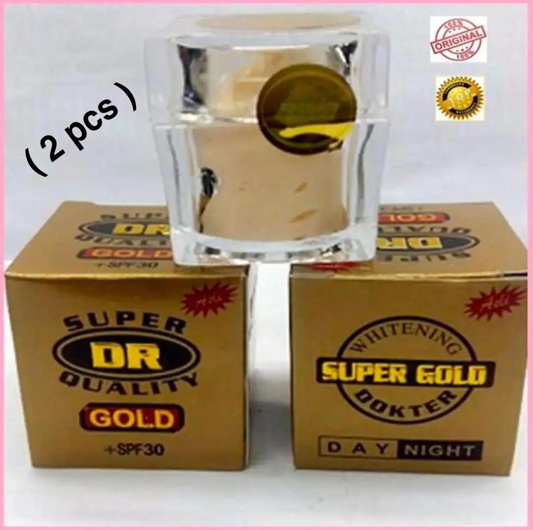2pcs Cream DOKTER DR Super Gold Whitening +SPF30 Holo Timbul