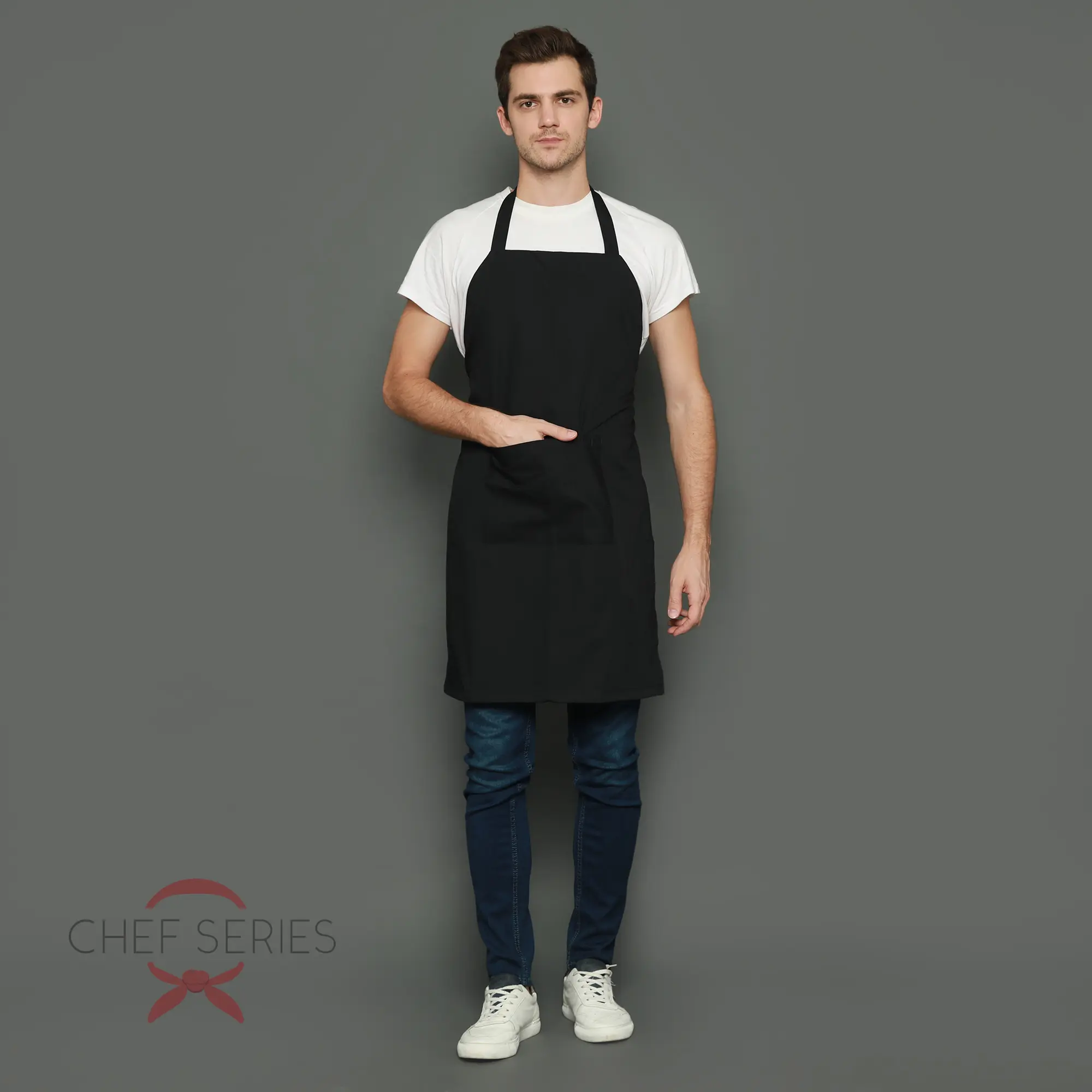 Basic Series Full Long Apron - Black