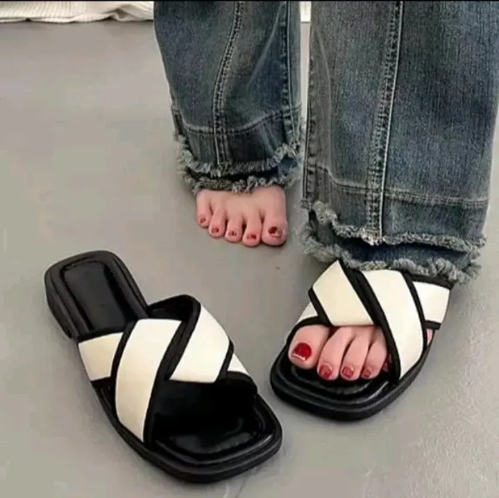 sandat teflek wanita dan alas kaki pul bsah Hak Datar (2 cm atau kurang) Sandal Luar Ruang Sendal 1