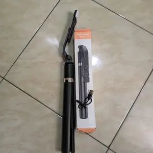 Tripod Tongsis R1sL 4 in 1bluettooh lampu LED Stainless Remot Panjang
