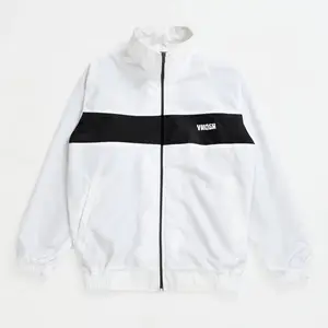 VNQSR Jaket Tracksuit Waterproof Unisex / Jaket Tracktop Warna Putih / Jaket Parasut Viral