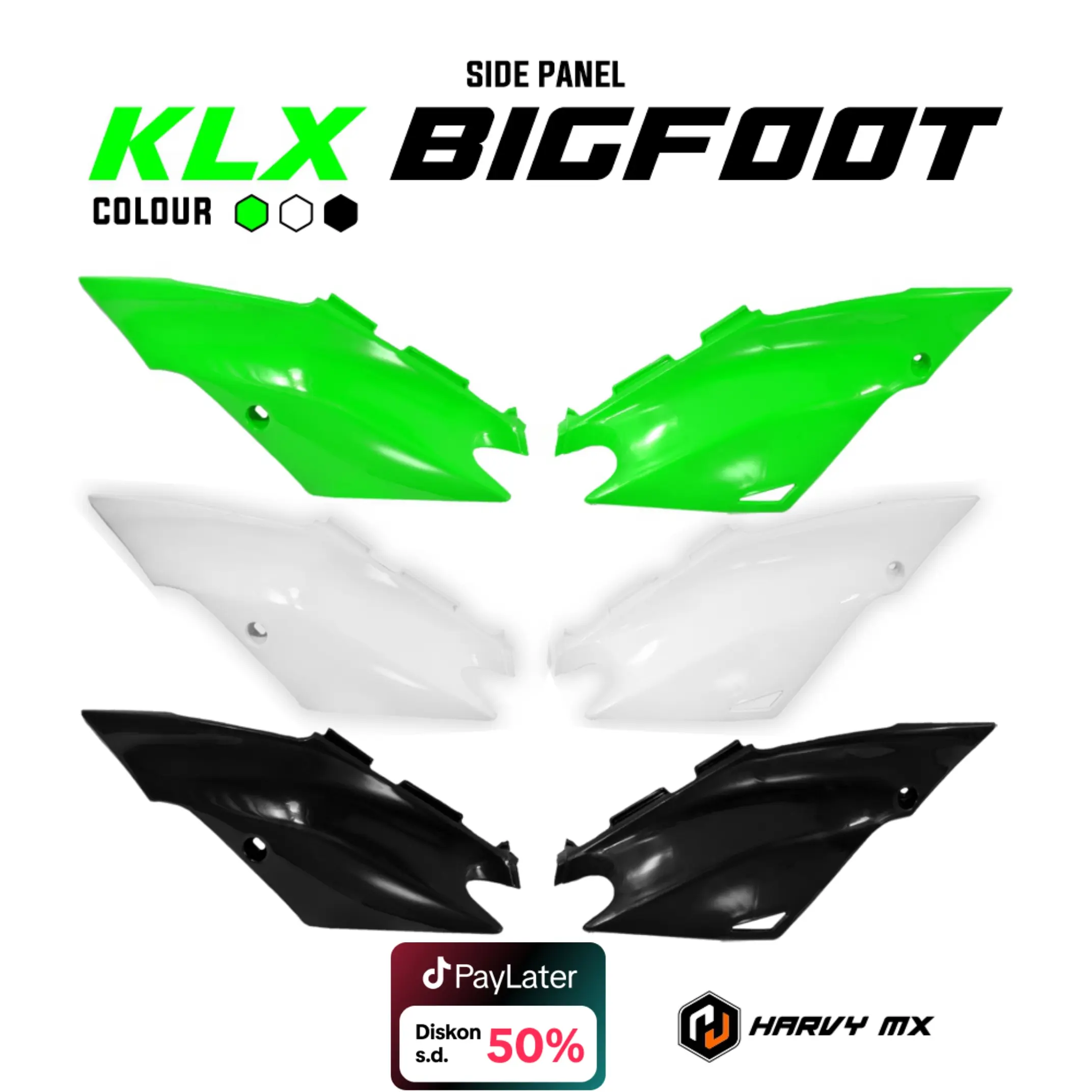 HARVYMX Side Panel Cover Body Belakang KLX Bigfoot Dtracker New