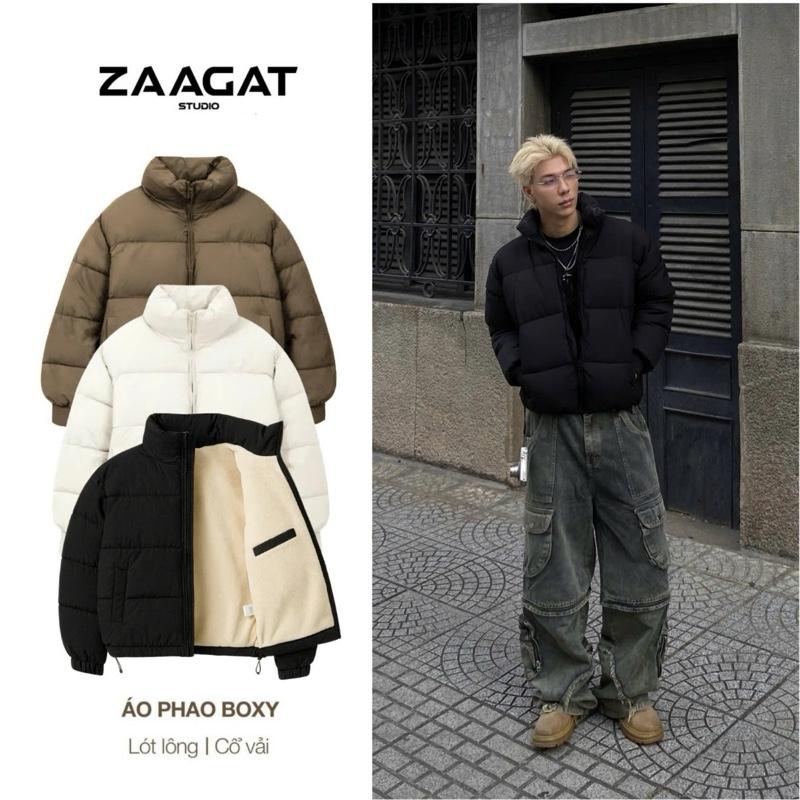   ĐỘC QUYỀN KHÔI MÉT 7  Áo phao lót lông cừu cao cấp ZAAGAT form boxy chống rét đại hàn-ÁO PHAO LÓT LÔNG CỪU FORM BOXY khoác nam 