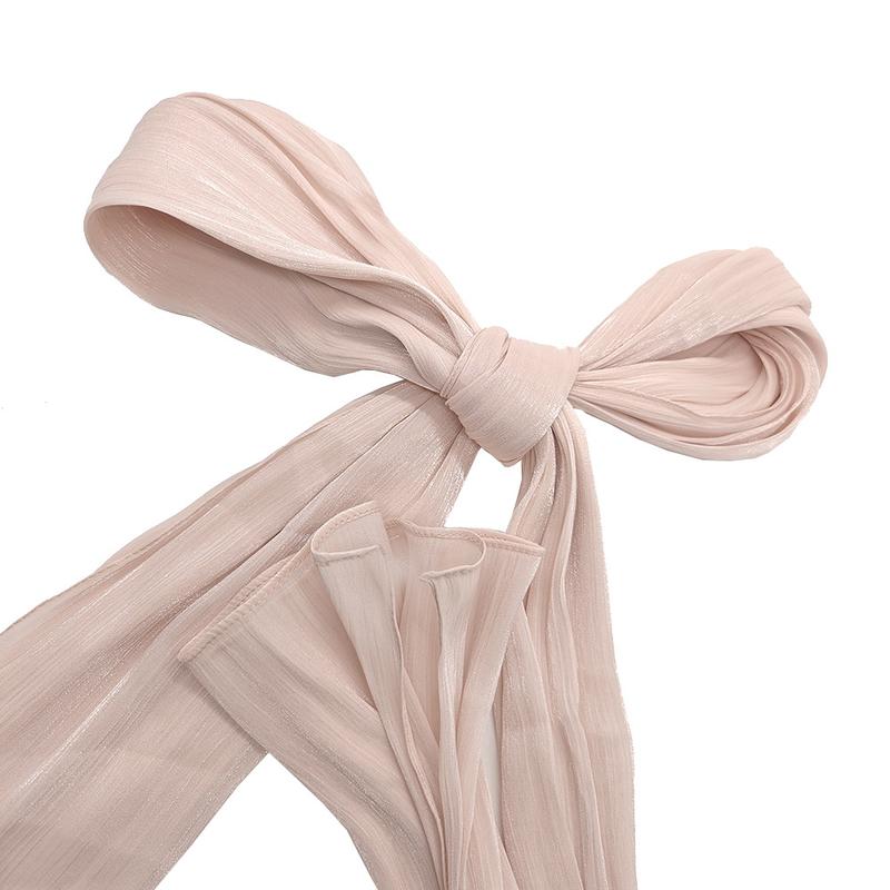 Product Introduction of Summer New Solid Color Soft and Shiny Silk Scarf Long Scarf Headscarf Shawl 6