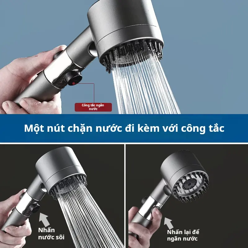 Vòi hoa sen điều áp, đầu vòi hoa sen, bộ vòi hoa sen, đầu vòi hoa sen Cầm Tay Thích hợp cho bồn tắm gia đình, đầu vòi hoa sen trong phòng tắm 4