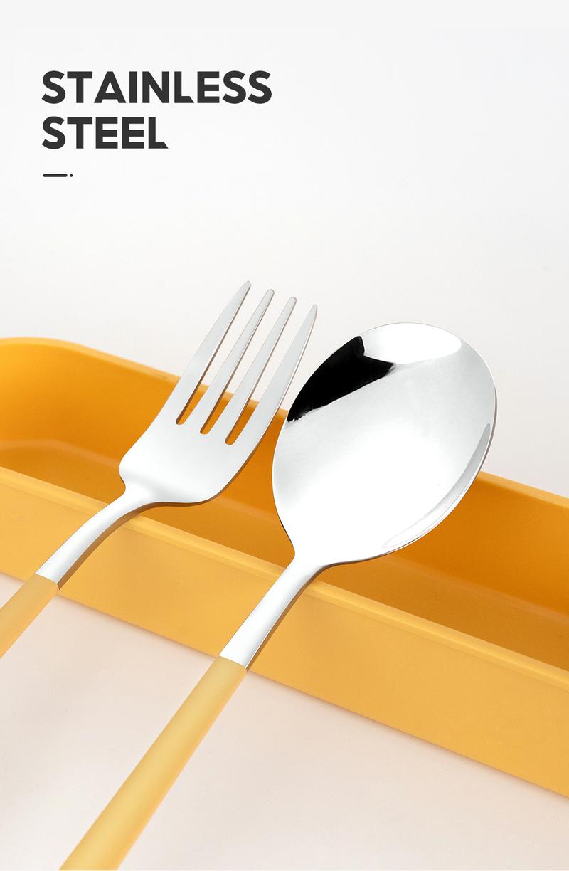 Product Introduction of OHSOME - Alba Sol Cutlery Set / Set Alat Makan / Satu Set Sendok Garpu Orange / Yellow / Green / Blue / Dark Green Kitchenware 10