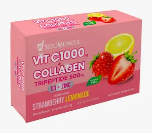 (PER BOX ISI 6) Sidomuncul Vit C1000 Collagen D3 + Zinc Tripeptide 500 Strawberry Lemonade