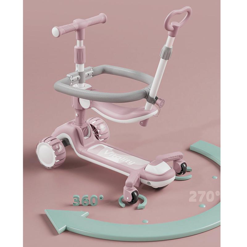 6 in 1 Skuter Anak Kids Scooter Skuter Lipat untuk 0-12 tahun Multifungsi Skuter Musik Bangku Lampu skuter anak roda 3 3