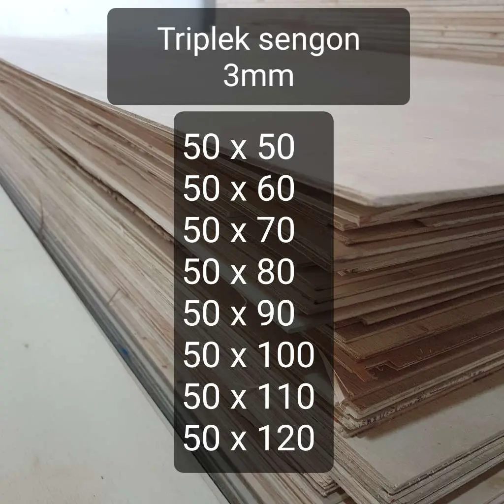 Triplek custom sengon 3mm plywood multiplek halus 2 sisi lebar 50 cm