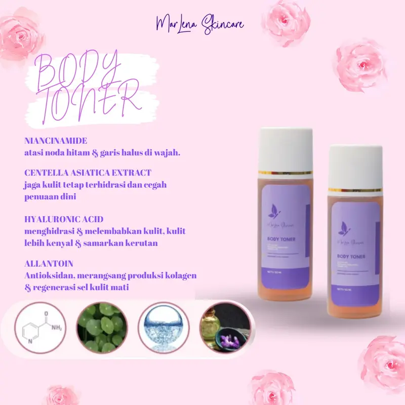 TONER BADAN MARLENA DNA SALMON BPOM FREE KAPAS BUNDLING 2 PCS  Mencerahkan 2