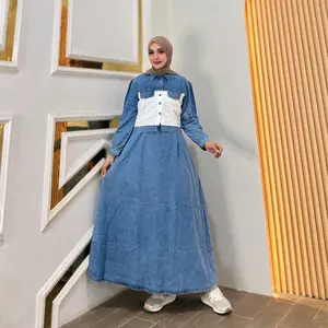 Melody Gamis Jeans Rompi Fashion Muslim Wanita Kekinian