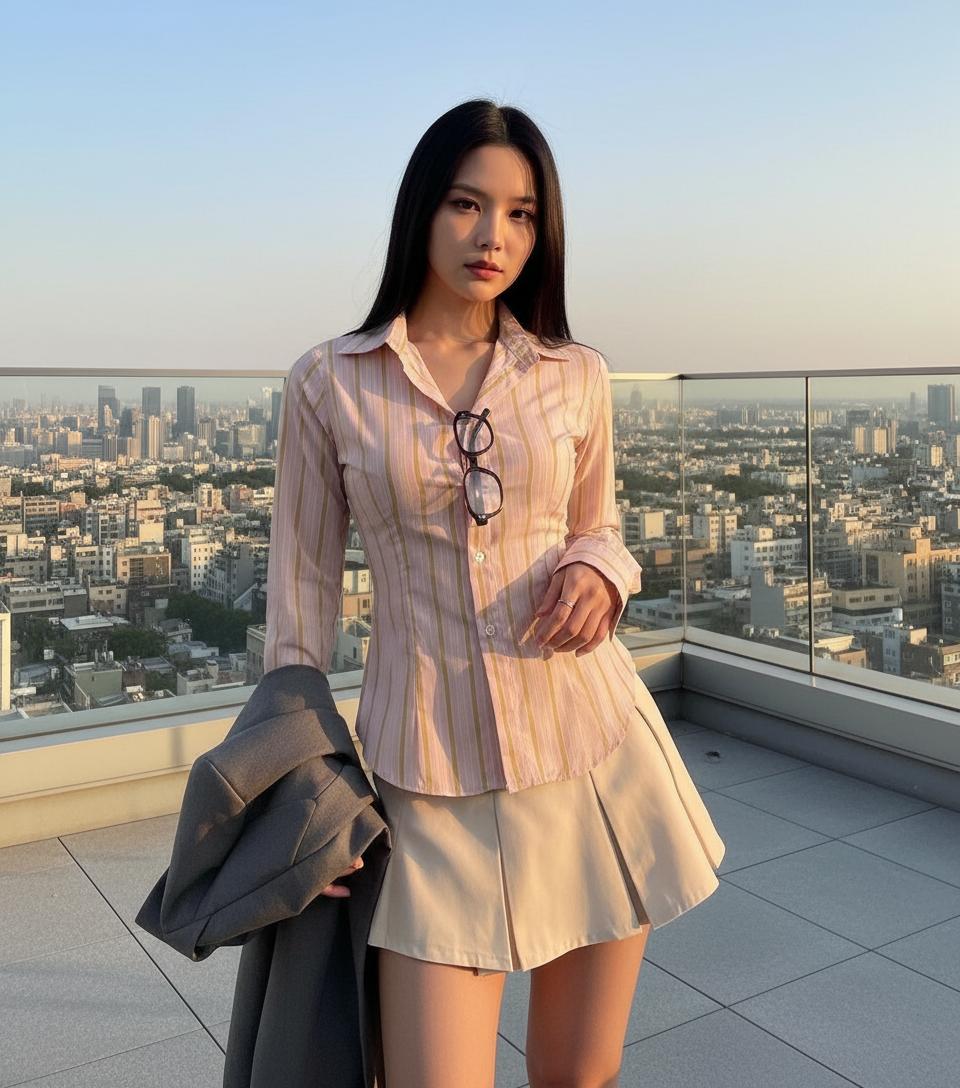 Fillan Wear - Kemeja Money Boss Blouse Wanita Wispie Stripe Shirt Lengan Panjang Atasan Kerja Casual Nyaman Bahan Polly Cotton baju kampus kemeja  garis garis blouse  wanita korean style hijab viral kemeja fitted body