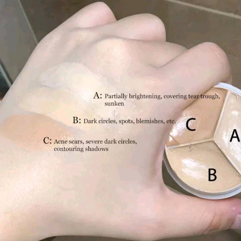 Yzs 3 Color Multifungsi Full Coverage Cream Foundation Concealer Wajah 3 Warna 4