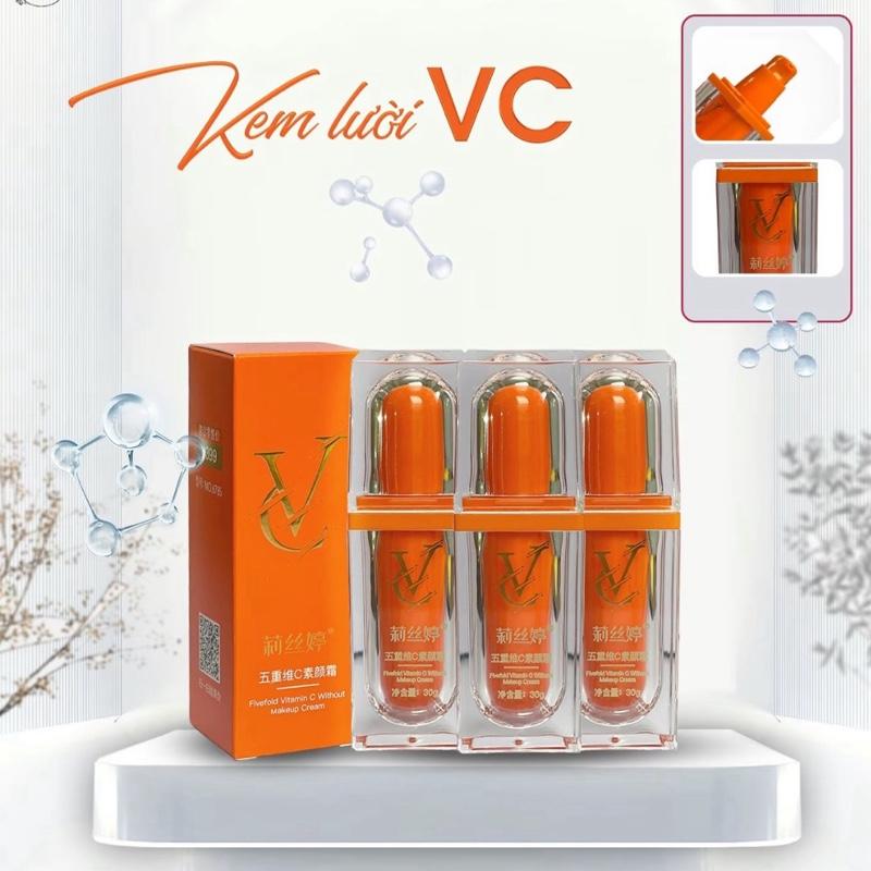 COMBO 3 chai 99k Kem Lười Che Khuyết Điểm Nâng Tone VC Gấp 5 lần ViTAMin C Dưỡng Da Sáng Mịn Chống Lão Hoá 30gr