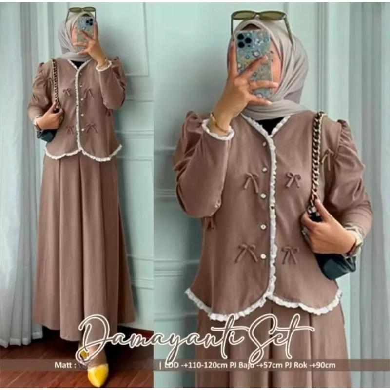 DAMAYANTI SET ROK PITA POLOS CRINKLE AIRFLOW LD 110 1