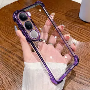 Lembut Kasing Untuk VIVO V60 Lite 5G Case VIVO V40 Lite 4G Empat Sudut anti drop TPU Transparan Silikon Airbag Shockproof Penutup Telepon Casing Transparent Ponsel