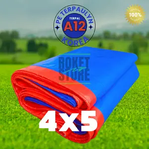 Terpal Lembaran 4x5 Meter A8 A12 A20 Korea+UV Original Tahan Air Tebal Kuat dan Lentur Jemuran Hasil Panen Tenda Tutup Truck Siap Pakai