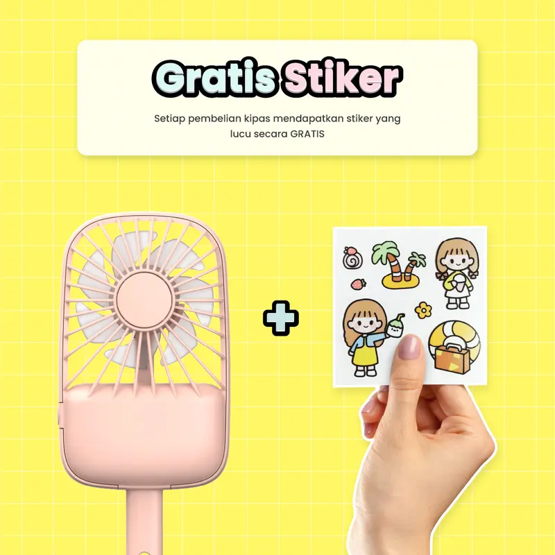 (PRODUK ASLI INFINILAPAN) Kipas Angin Mini Genggam Portable Karakter Ice Cream 3 Speed Wind l Kipas Angin Lucu Portable USB l Mini Fan l INFINILAPAN kipas  mini kipas  minilucu 7